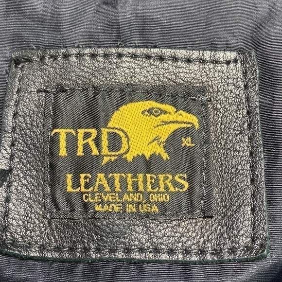 TRD Leathers Black Leather Riding Motorcycle Vest Size XL - Picture 6 of 9